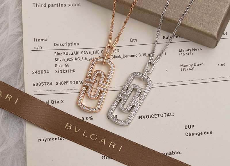 Classic and cute Bulgari diamond necklace replica grade N S360 Bui17374