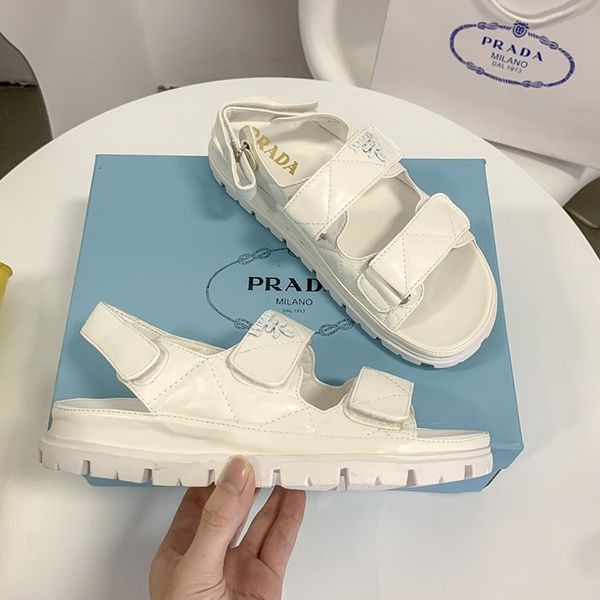 Free shipping Prada Padded Nappa Leather Sandals Replica 3 colors put24136