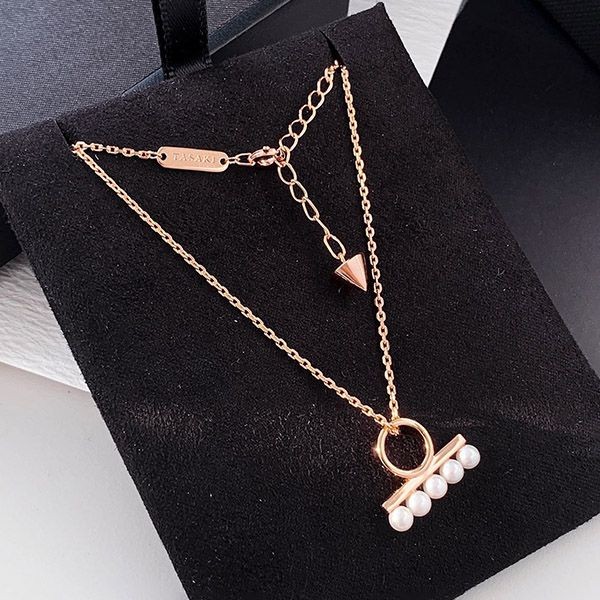 ☆Super popular☆ Tasaki copy balance signature necklace pearl tag27019