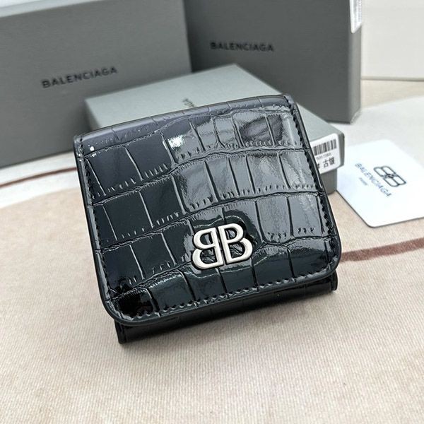 High-end brand Balenciaga replica crocodile BB mini wallet bal33401