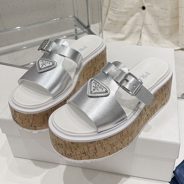 Rare Prada rubber wedge platform sandals replica pul76664