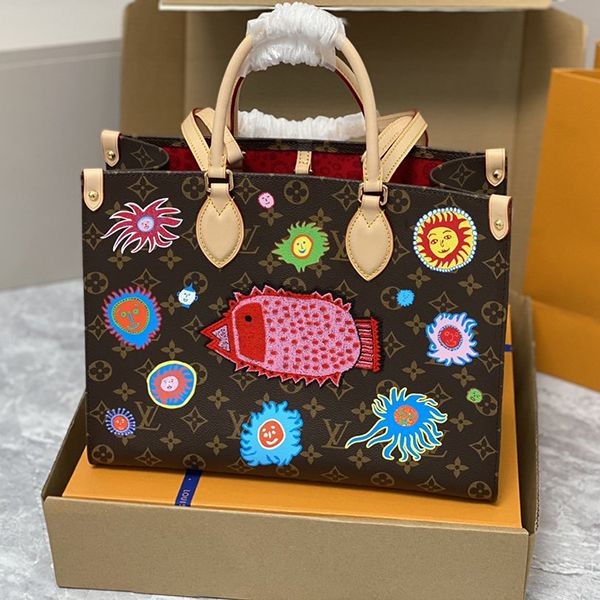 Immediate delivery Louis Vuitton Yayoi Kusama collaboration On the Go replica MM Monogram Tote Bag M46429 Immediate delivery Louis Vuitton Yayoi Kusama collaboration On the Go replica MM Monogram Tote Bag M46429
