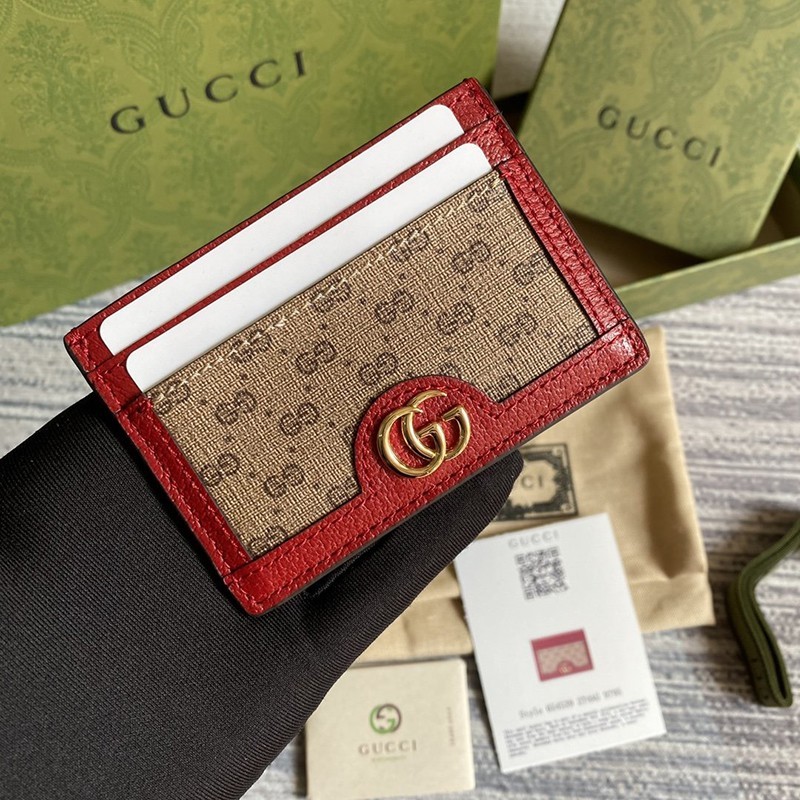 Rare color Doraemon x Gucci copy print GG pass case cow pattern card holder guq40853