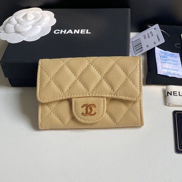 Express delivery Chanel replica mini wallet caviar light gold hardware shl08765