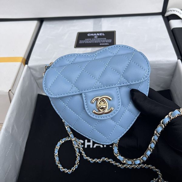 Very popular!! New color★Chanel heart-shaped chain clutch bag copy shy09031 Very popular!! New color★Chanel heart-shaped chain clutch bag copy shy09031