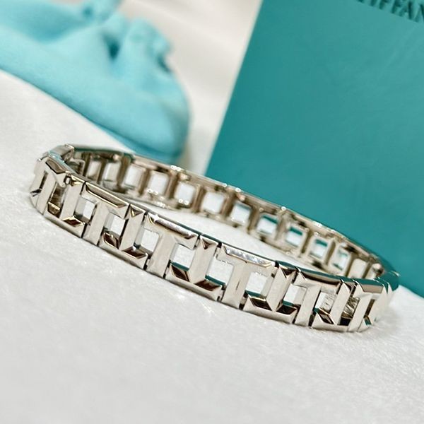 Free shipping Tiffany Venetian bracelet replica 18K white gold Tiq74242