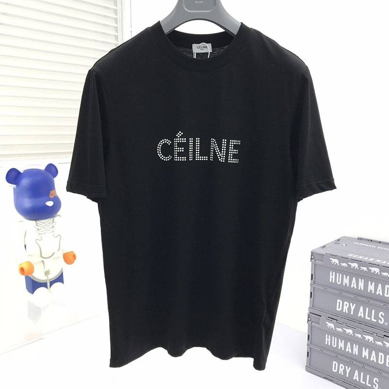 [Not available in Japan] Celine Loose T-shirt Replica Cotton Black Cej89712