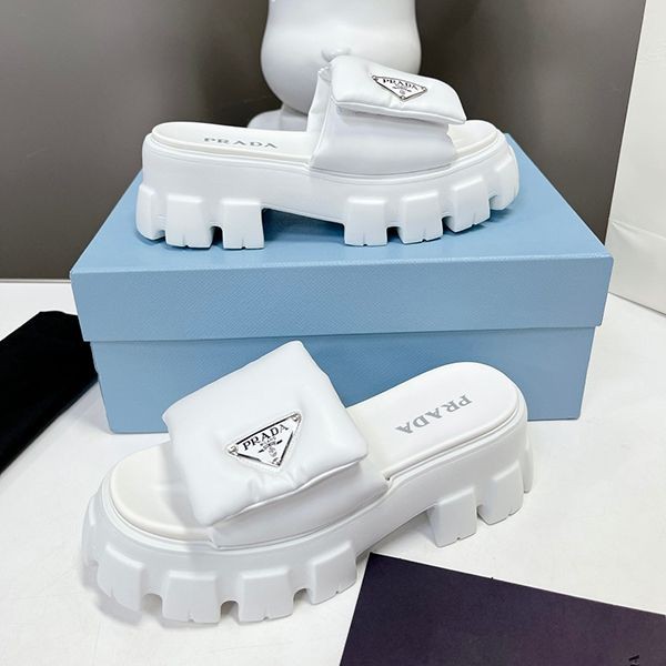 Nice Prada Replica Monolith Quilted Leather Sandals Logo PUV26792