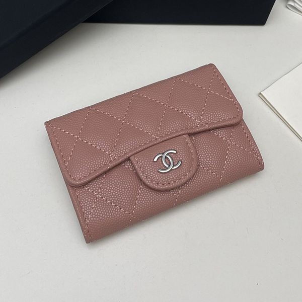 Rare Chanel mini wallet replica caviar light gold hardware shw24353