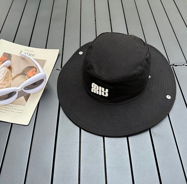Must-have! Miu Miu Embroidered Logo Drill Bucket Hat myp07127