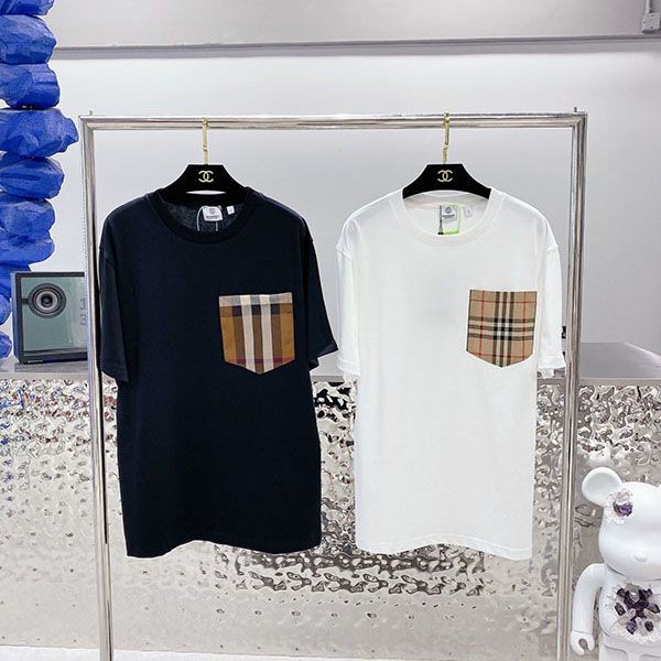 Free shipping [Burberry fake] Pocket detail oversized T-shirt Bab66152