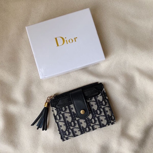 New color ☆ Rare Dior embroidery card holder der96180