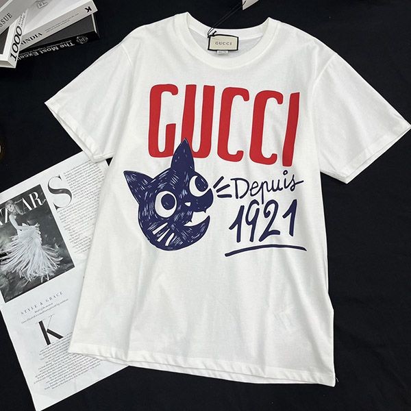 ★Popular in Japan! Gucci Since 1921 Cat Print T-shirt guu43007 ★Popular in Japan! Gucci Since 1921 Cat Print T-shirt guu43007