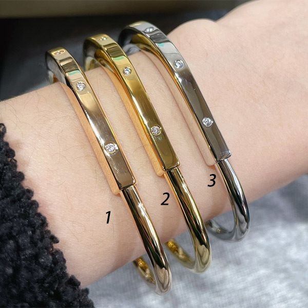 Express delivery Tiffany Replica Lock Diamond Hangul Bracelet 3 colors Tio13034