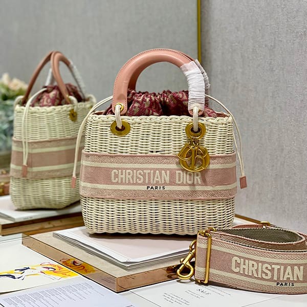 Lady Dior Replica Basket Bag Wicker & Dior Oblique deo40638 Lady Dior Replica Basket Bag Wicker & Dior Oblique deo40638