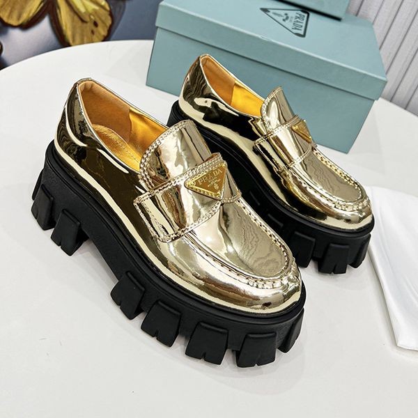 Rare Prada Replica Monolith Brushed Leather Loafers puc15614