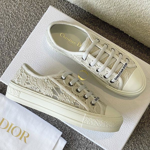 Walkin' Dior Replica Sneakers Macrame Embroidery Cotton KCK353MCM_S03W