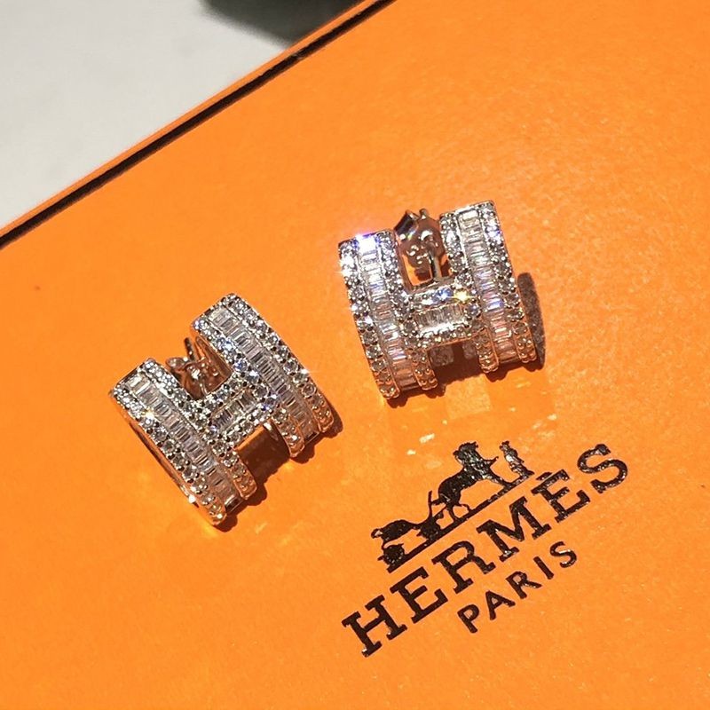 Hard to find [Hermes] Pop H earrings, fake, gold/silver, 2 colors, erb76153