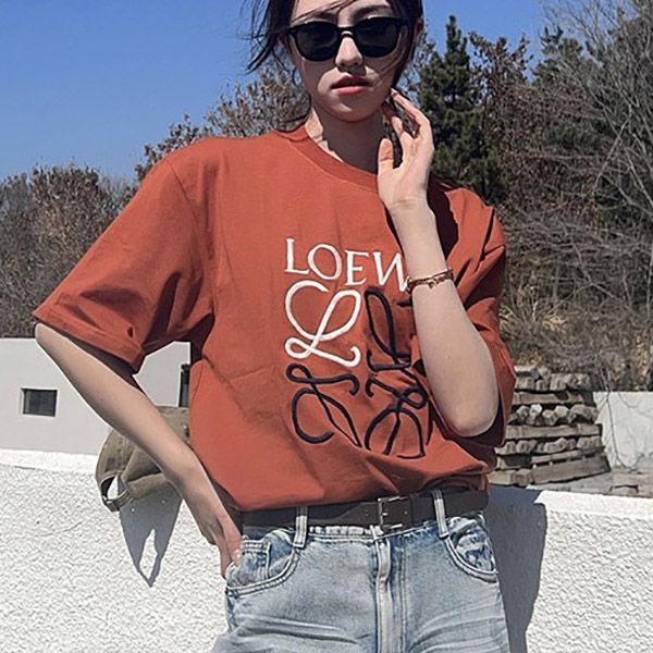 LOEWE Printed Cotton Jersey T-Shirt with Tracking loa77315 LOEWE Printed Cotton Jersey T-Shirt with Tracking loa77315