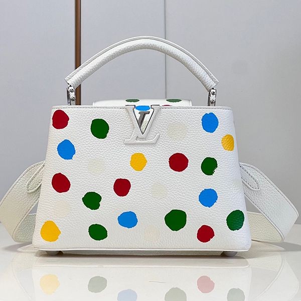 Nice LV×YK Capucines BB Replica Handbag White M21637 Nice LV×YK Capucines BB Replica Handbag White M21637