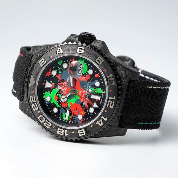 Rolex DiW Carbon GMT Master II Copy "MOTLEY GMT" rod02469 Rolex DiW Carbon GMT Master II Copy "MOTLEY GMT" rod02469
