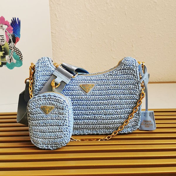 Prada Re-Edition 2005 Raffia Bag Replica Basket Bag 2way pum34471