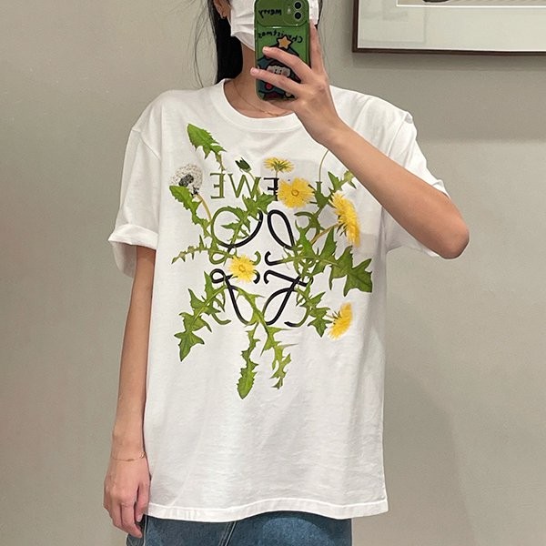 Loewe Anagram Cotton Flower Tee Embroidery T-Shirt Replica H526Y22X70