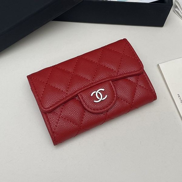 Secured Chanel Mini Wallet Replica Caviar Light Gold Hardware shf64806