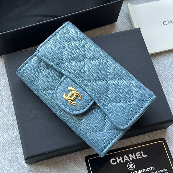 Boutique Chanel Mini Wallet Replica Caviar Light Gold Hardware shf05698