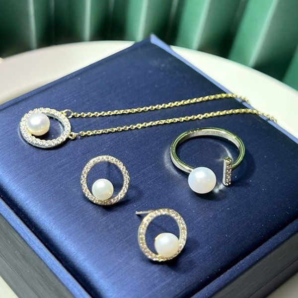 The hottest topic! Tasaki replica Akoya pearl necklace, ring, and earrings tay28481