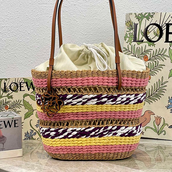 Loewe Basket Tote Replica (Elephant Grass & Calfskin) loy24331