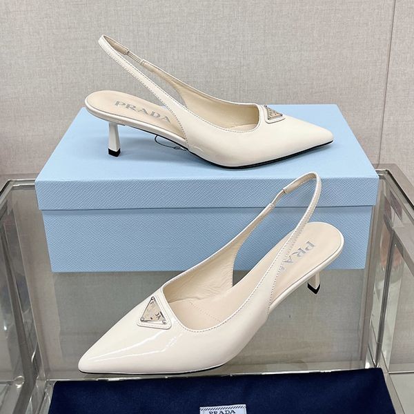 Attention ★ Prada Replica Patent Leather Slingback Pumps pua89218