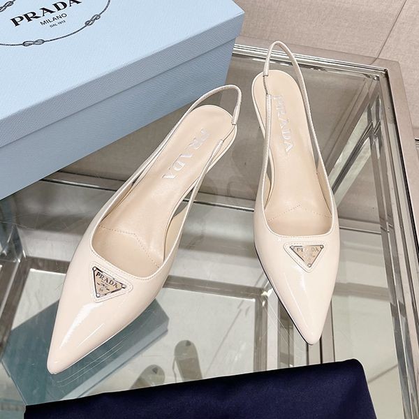 Attention ★ Prada Replica Patent Leather Slingback Pumps pua89218