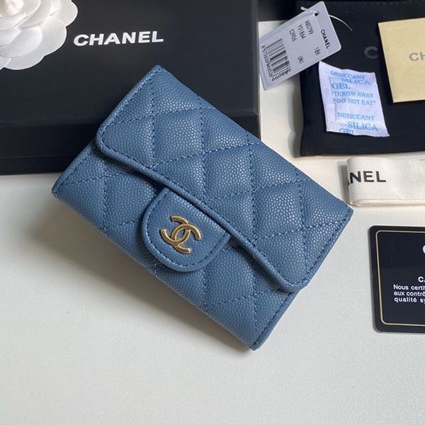 Perfect gift: Chanel replica mini wallet in caviar and light gold hardware shu67180