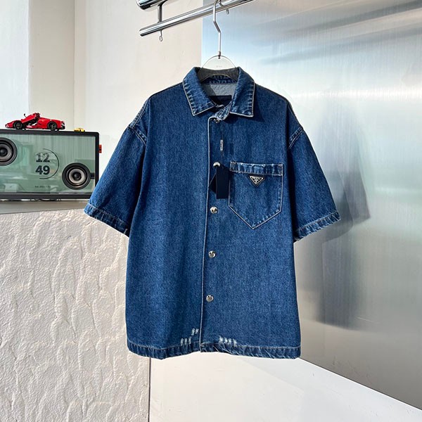 Prada Organic Denim Shirt Replica puy79960