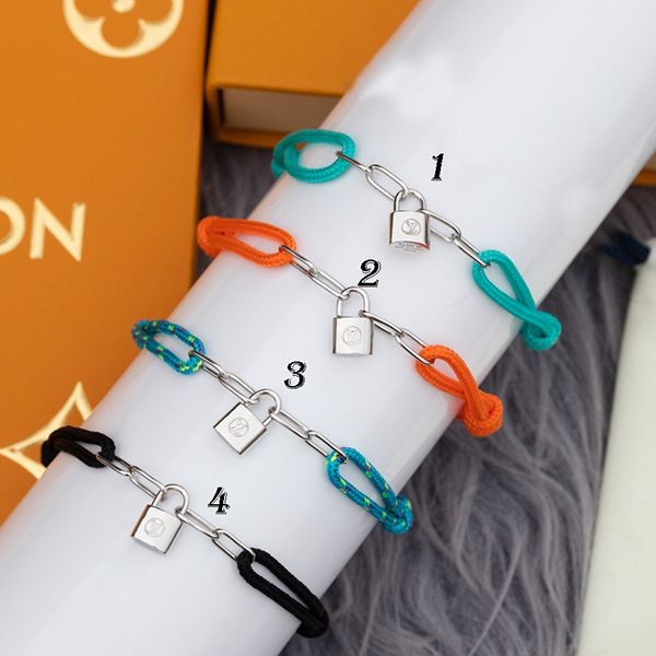 Free shipping Louis Vuitton Bracelet Silver Lockit Bracelet Replica 4 colors Q05171