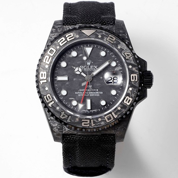 Love at first sight? Rolex DiW Replica Carbon GMT Master II "ALL CARBON BLACK" ror37745