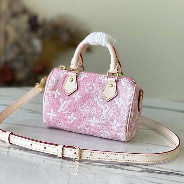 ☆Super popular☆Louis Vuitton Nano Speedy Pink Denim Replica M81213 ☆Super popular☆Louis Vuitton Nano Speedy Pink Denim Replica M81213
