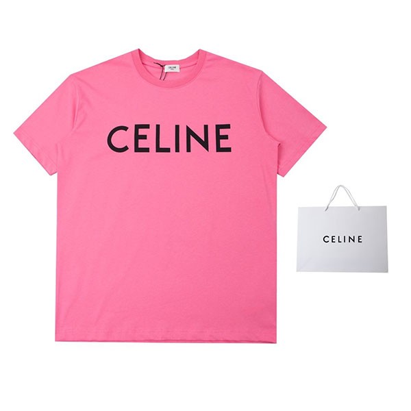 Celine T-shirt, cheap, unisex, loose, logo print, Ceh33343 Celine T-shirt, cheap, unisex, loose, logo print, Ceh33343