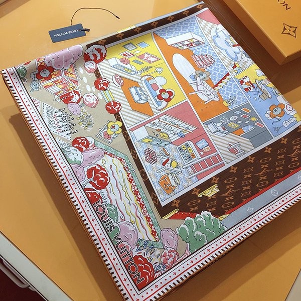 Attention ★ Louis Vuitton Carre 90 Vivienne Copy World M78127