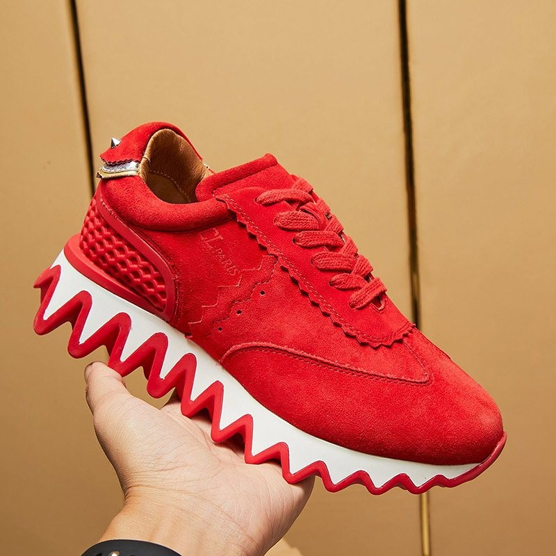21AW New Louboutin Replica LOUBISHARK Refreshing Red Sneakers Rul61054