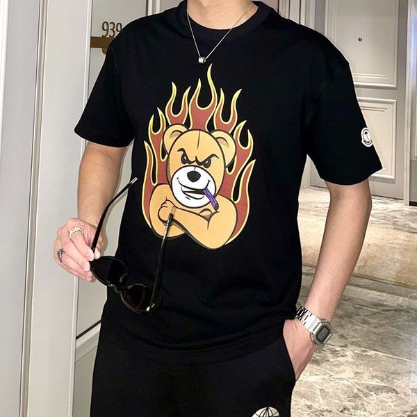 Free shipping Moncler bear motif print copy T-shirt mos51547 Free shipping Moncler bear motif print copy T-shirt mos51547