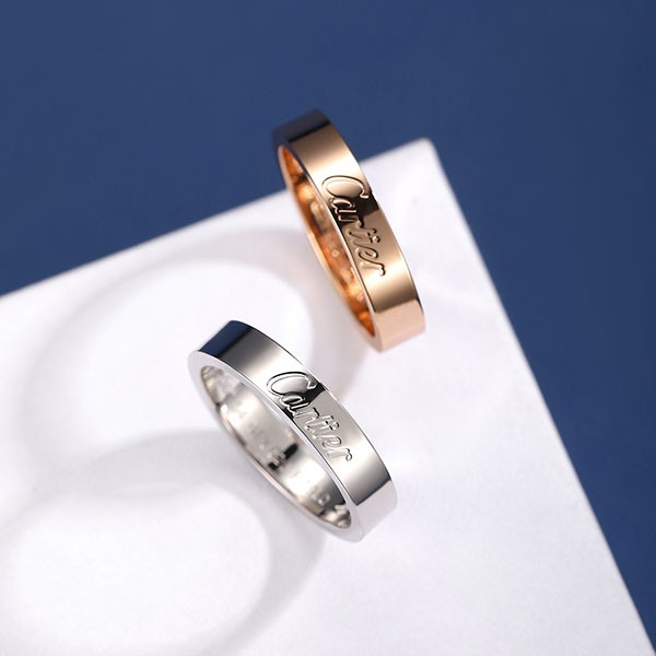 Ready to ship! [Cartier replica] C de Cartier wedding ring, silver/gold B4054000