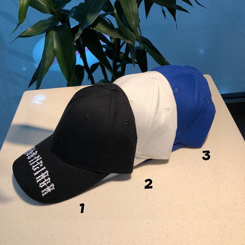 Rare Balenciaga replica logo embroidered organic cotton drill cap 3 colors baj84118