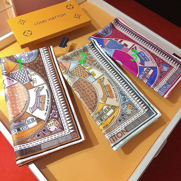 [Louis Vuitton] Scarf Replica Louis 90 Square Scarf 3 Colors M78071