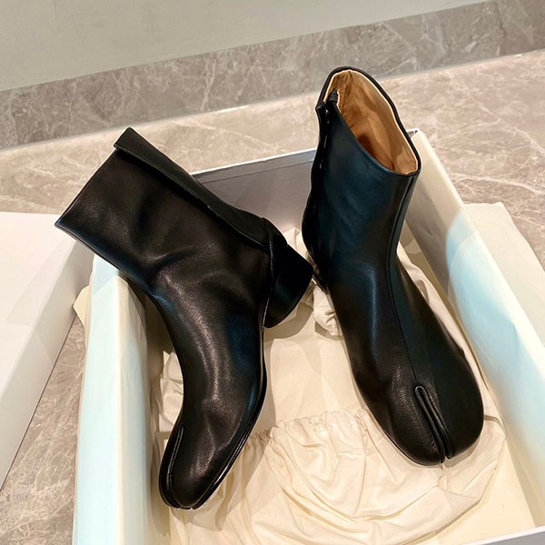 Not available in Japan Margiela Tabi Boots Replica Tabi Ankle Boots Calfskin Leather Heel Height 3.5cm May14761