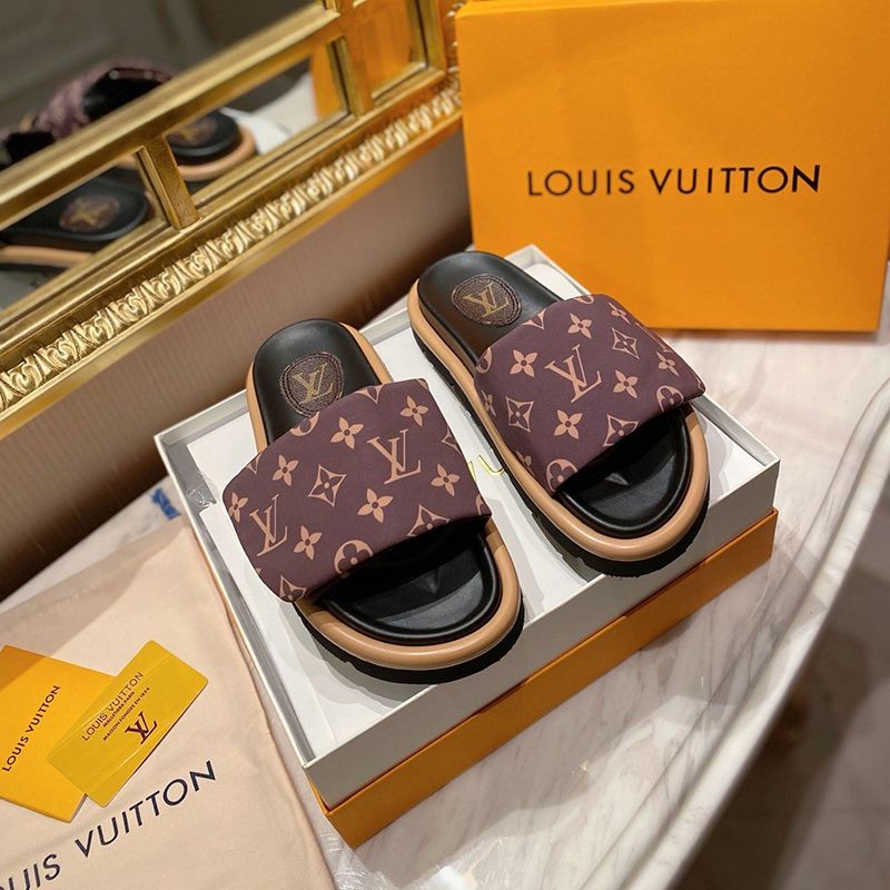 Very popular! Louis Vuitton Sandals Replica Sambas Line Mules 4 colors vur93435