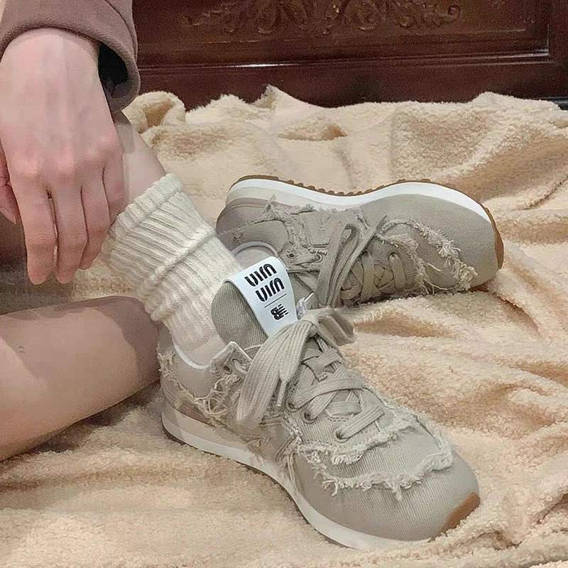 Miu Miu x New Balance fake collaboration 574 denim sneakers replica myy15280 Miu Miu x New Balance fake collaboration 574 denim sneakers replica myy15280