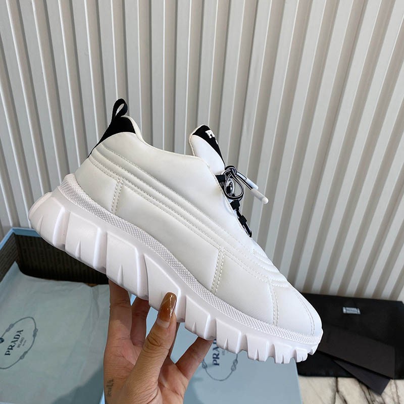 Very popular!! New color Prada double wheel nylon gabardine sneakers replica puc44390