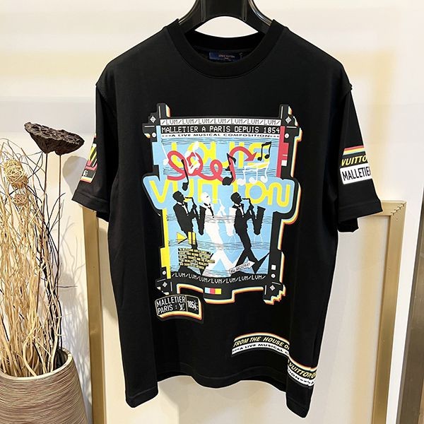 Classic Louis Vuitton Jazz Flyers short sleeve T-shirt, fake cotton vul03525 Classic Louis Vuitton Jazz Flyers short sleeve T-shirt, fake cotton vul03525